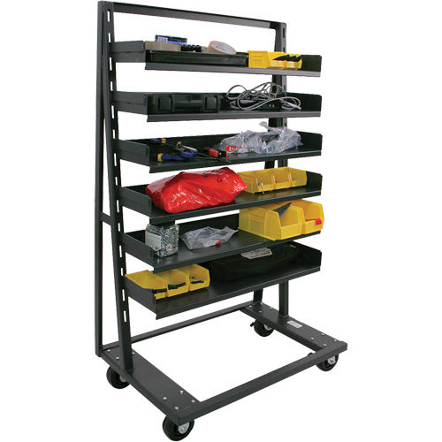 Single-Sided Heavy Duty A-Frame Cart with 6 Trays, 38" x 25" x 63", 2500 lbs. Capacity Distribution Industrielle GC