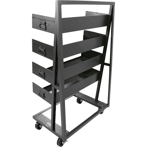 Single-Sided Heavy Duty A-Frame Cart with 4 Large Trays, 38" x 25" x 63", 2500 lbs. Capacity Distribution Industrielle GC