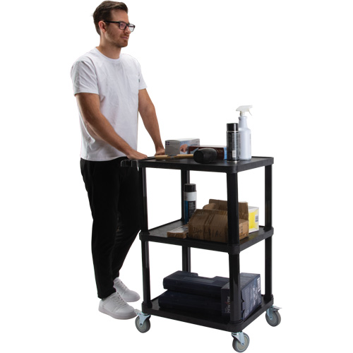 Chariot utilitaire avec tablette plate, 3 tiers, 18-1/8" x 37-3/8" x 27-3/4", Capacit&eacute; 330 lb Distribution Industrielle GC