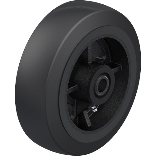 Roue en caoutchouc noir sur noyau en fonte Distribution Industrielle GC