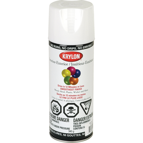 Laque industrielle Acryli-Quik, Blanc, Semi-brillant, 12 oz, Canette a&eacute;rosol Distribution Industrielle GC