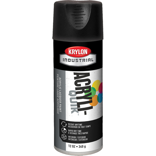 Laque industrielle Acryli-Quik, Noir, Ultra-mat, 12 oz, Canette a&eacute;rosol Distribution Industrielle GC