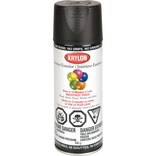 Laque industrielle Acryli-Quik, Noir, Semi-mat, 12 oz, Canette a&eacute;rosol Distribution Industrielle GC