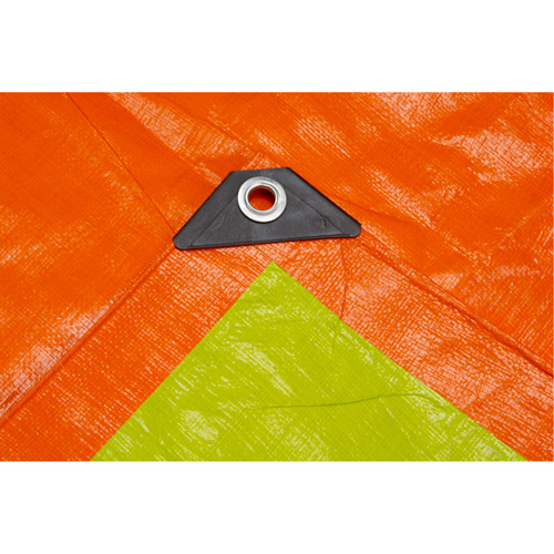 B&acirc;che tiss&eacute;e robuste haute visibilit&eacute;, Poly&eacute;thyl&egrave;ne, Vert/Orange, 16' x 20' x 12 mils Distribution Industrielle GC