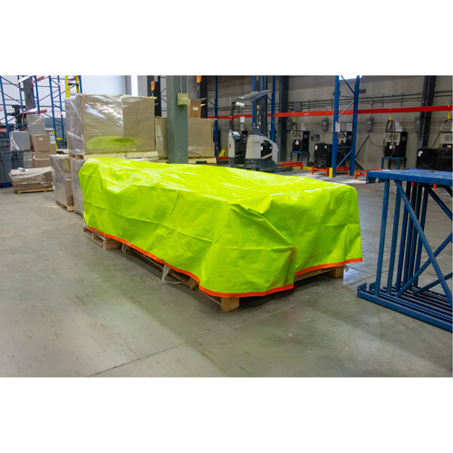 B&acirc;che tiss&eacute;e robuste haute visibilit&eacute;, Poly&eacute;thyl&egrave;ne, Vert/Orange, 16' x 20' x 12 mils Distribution Industrielle GC