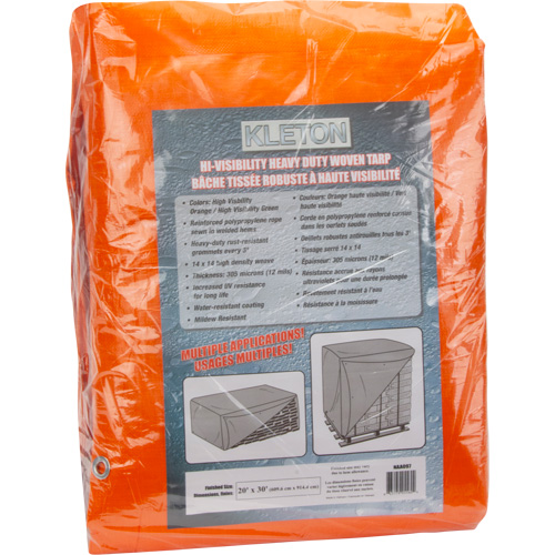 B&acirc;che tiss&eacute;e robuste haute visibilit&eacute;, Poly&eacute;thyl&egrave;ne, Vert/Orange, 20' x 30' x 12 mils Distribution Industrielle GC