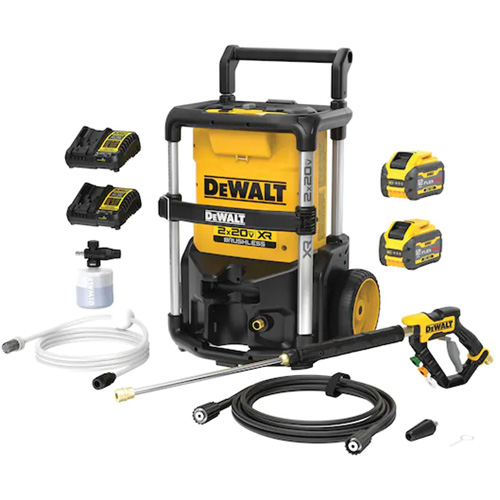 Ensemble de laveuse &agrave; pression avec moteur sans balai 2X20V MAX*, avec FLEXVOLT, &agrave; pile, 1600 PSI, 1,2 gal./min Distribution Industrielle GC