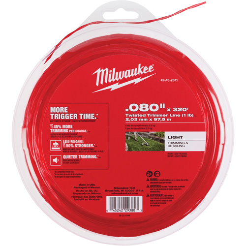 0.080" x 320 (1 lb) Twisted Trimmer Line Distribution Industrielle GC