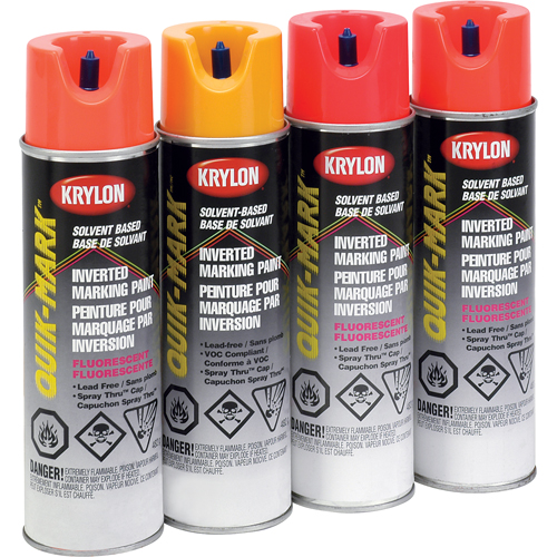 Peinture de marquage industrielle invers&eacute;e &agrave; base de solvant Quik-Mark, 17 oz, Canette a&eacute;rosol Distribution Industrielle GC