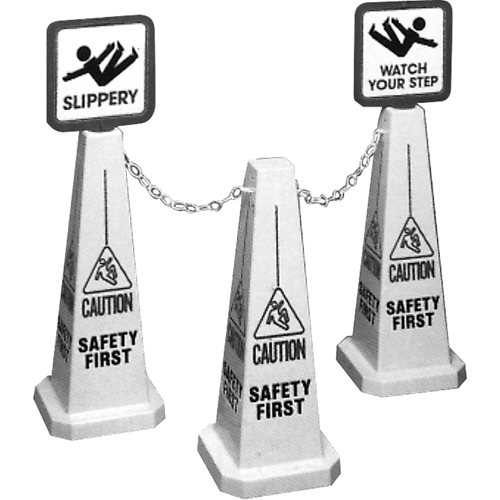 C&ocirc;nes de d&eacute;viation Lamba  Caution , Anglais avec pictogramme Distribution Industrielle GC