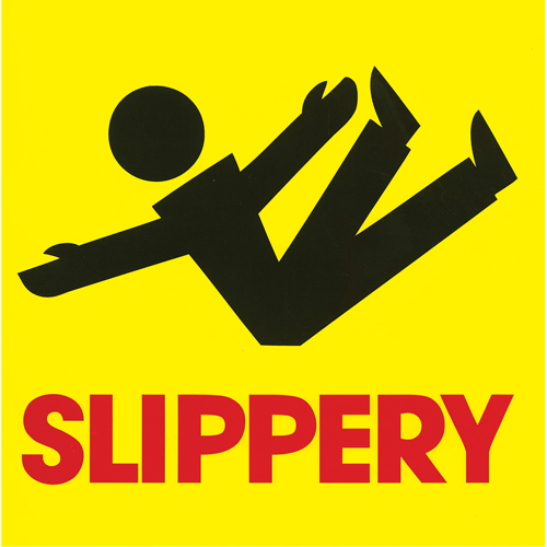 C&ocirc;nes de d&eacute;viation - &eacute;tiquettes de message  Slippery , Adh&eacute;sif, Anglais avec pictogramme Distribution Industrielle GC