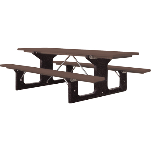Tables de pique-nique en plastique recycl&eacute;, 6' lo x 61-1/2" la, Brun Distribution Industrielle GC