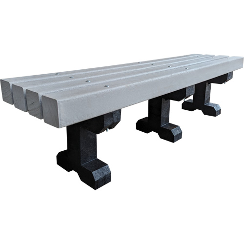 Banc de parc, Plastique recycl&eacute;, 72" lo x 17" la x 17" h, Gris Distribution Industrielle GC
