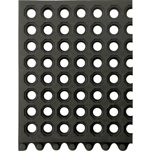 Tapis 24/Seven, Caoutchouc, 3' la c, 3' lo, 5/8" &eacute;paisseur, Noir Distribution Industrielle GC