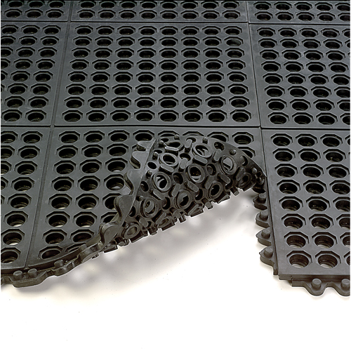24/Seven&reg; Matting, Rubber, 3' W x 3' L, 5/8" Thick, Black Distribution Industrielle GC