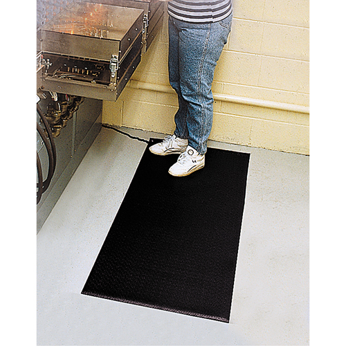 Comfort-King Anti-Static Matting, 2' W x 3' L x 3/8" T, Pebbled, Black Distribution Industrielle GC