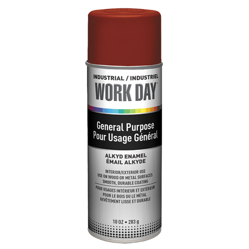 Industrial Work Day Paint, Red, Very Flat, 10 oz., Aerosol Can Distribution Industrielle GC