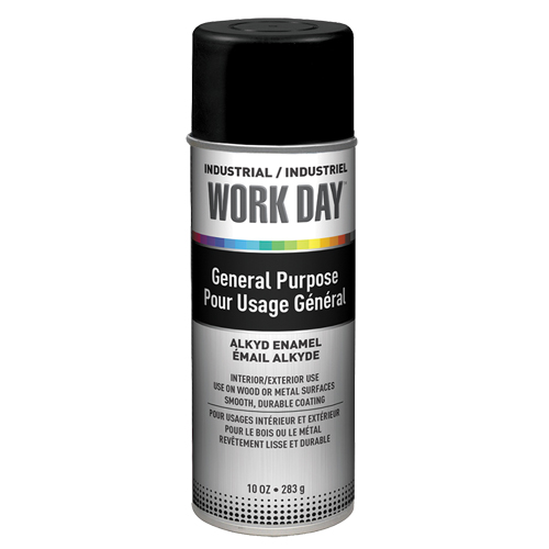 Industrial Work Day Paint, Black, Very Flat, 10 oz., Aerosol Can Distribution Industrielle GC