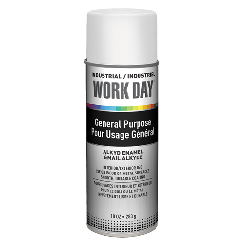 Industrial Work Day Paint, White, Very Flat, 10 oz., Aerosol Can Distribution Industrielle GC