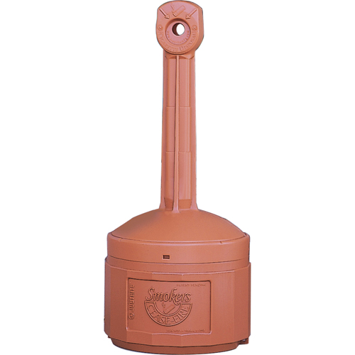 Smokers Cease-Fire&reg; Cigarette Butt Receptacle, Free-Standing, Plastic, 4 US gal. Capacity, 38-1/2" Height Distribution Industrielle GC