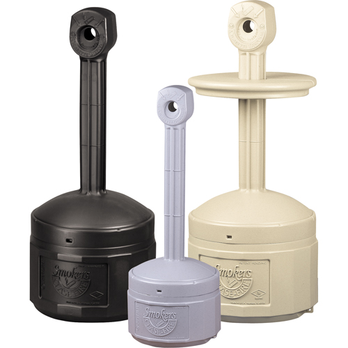 Smokers Cease-Fire&reg; Cigarette Butt Receptacle, Free-Standing, Plastic, 1 US gal. Capacity, 30" Height Distribution Industrielle GC