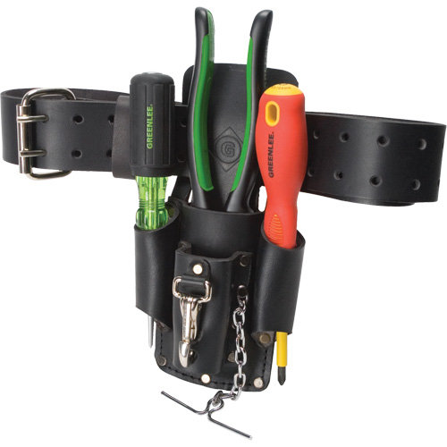 Tool Belt Pouch, Multiple Tool Holder, Leather, 4 Pockets Distribution Industrielle GC