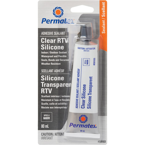 Scellant adh&eacute;sif RTV, 80 ml, Tube, Transparent Distribution Industrielle GC