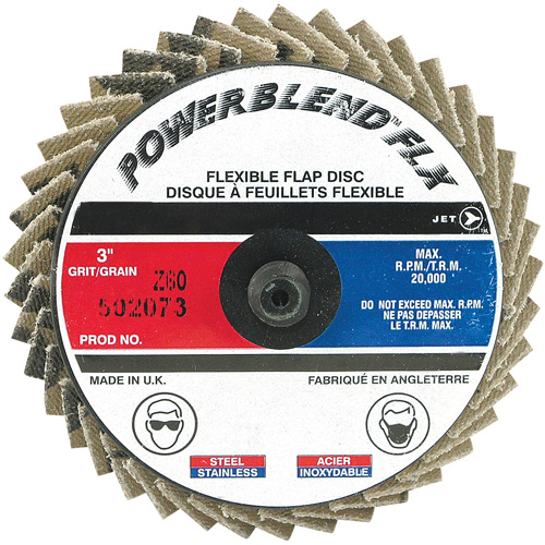 Disque &agrave; lamelles &agrave; rouler Powerblend FLX, 3" x Grain 60, Alumine de zirconium Distribution Industrielle GC