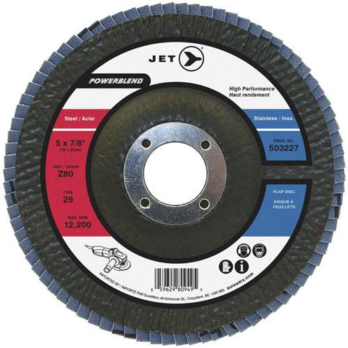 Disque &agrave; lamelles PowerBlend, 7" x 7/8", Type 29, Grain Z40, Alumine de zirconium Distribution Industrielle GC