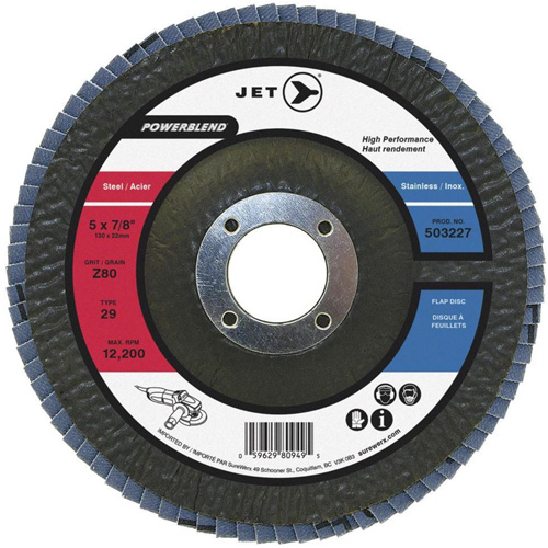 Disque &agrave; lamelles PowerBlend, 7" x 7/8", Type 29, Grain Z80, Alumine de zirconium Distribution Industrielle GC
