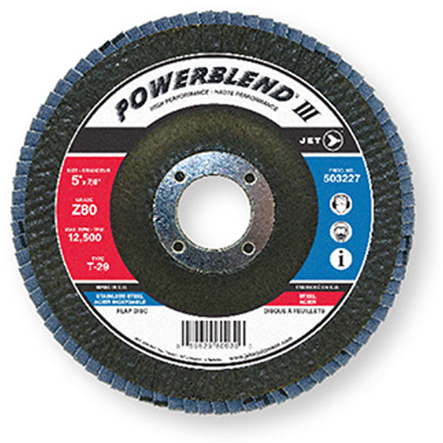 Disque &agrave; lamelles PowerBlend, 7" x 7/8", Type 29, Grain Z120, Alumine de zirconium Distribution Industrielle GC