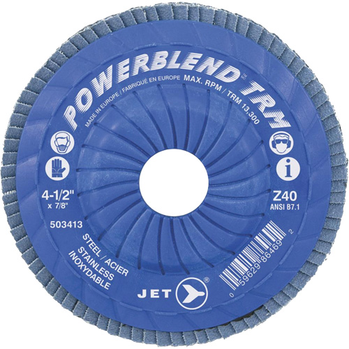 POWERBLEND TRM Trimmable Flap Disc, 5" x 7/8", Type 29, Z60 Grit, Zirconia Alumina Distribution Industrielle GC