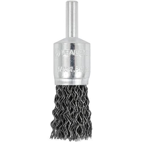 E050-20 Shaft Mounted Crimped End Brush, 1/2", 0.02" Fill, 1/4" Shank Distribution Industrielle GC