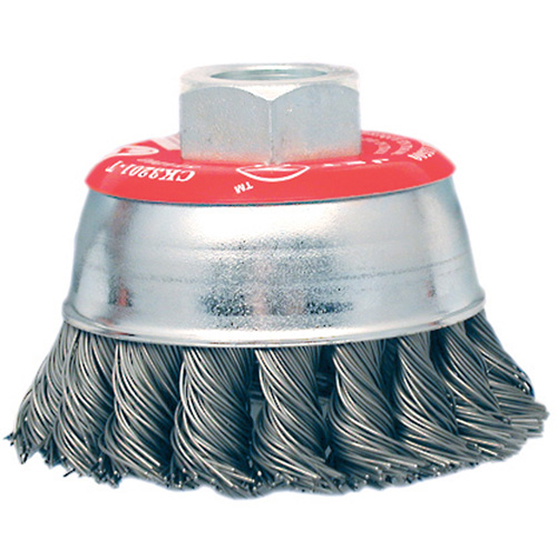 High-Performance Knot Twisted Cup Brush, 3" Dia. x 10mm x 1.25" Arbor Distribution Industrielle GC
