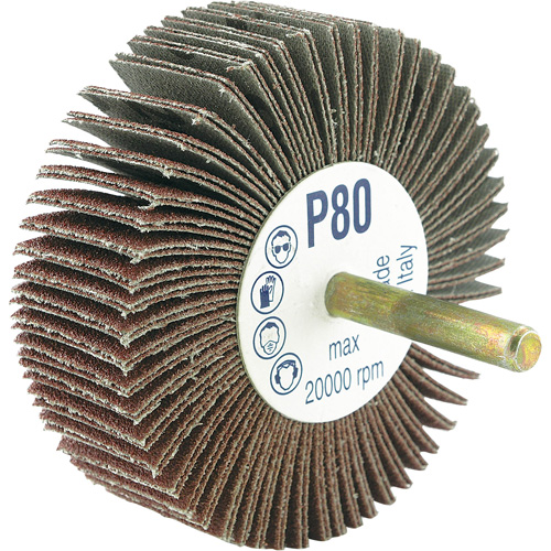 Shaft Mounted Flapwheel, 80 Grit, 3" x 1/4" Distribution Industrielle GC