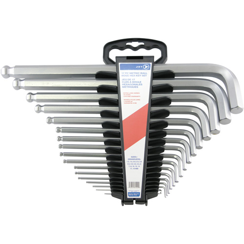 Jumbo Extra-Long Ball Nose Hex Key Set, 17 Pcs., Metric Distribution Industrielle GC