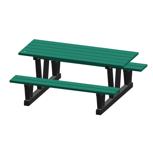 Tables de pique-nique d'ext&eacute;rieur en plastique recycl&eacute;, 72" lo x 60-5/16" la, Vert Distribution Industrielle GC