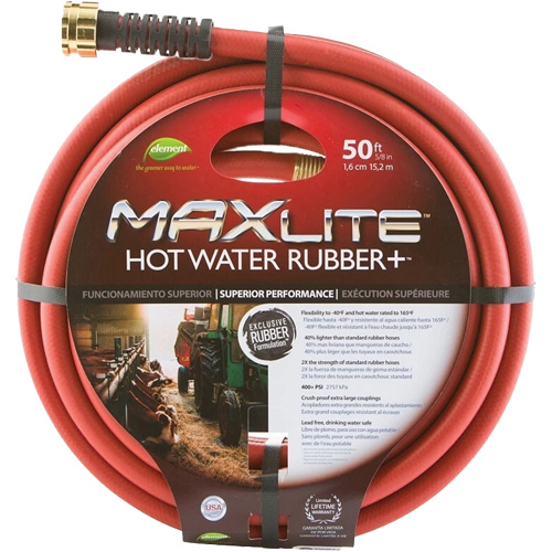 Hot Water Hose, Rubber, 5/8" dia. x 50' L Distribution Industrielle GC