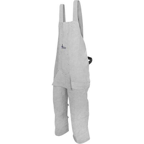 Tablier de soudage en cuir, Salopette &agrave; jambes fendues, Gris perle Distribution Industrielle GC