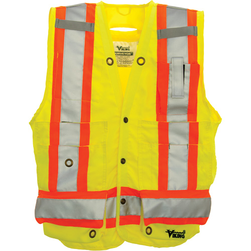 Surveyor Safety Vest, High Visibility Lime-Yellow, Large, Polyester Distribution Industrielle GC