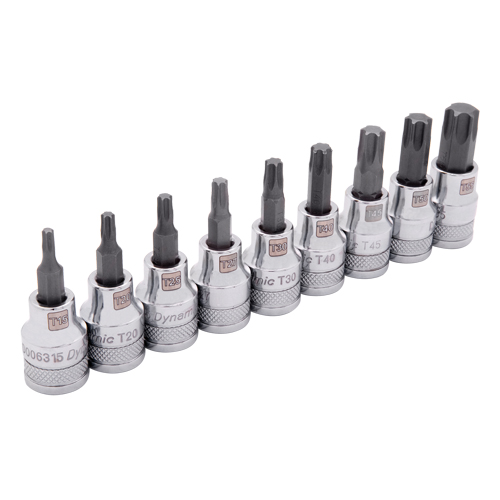 Jeu de douilles standards, Torx, Prise 3/8", 9 mrcx Distribution Industrielle GC