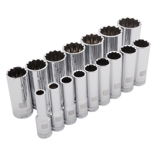 Jeu de douilles SAE, 16 Mcx, Prise de 1/2", Profond Distribution Industrielle GC