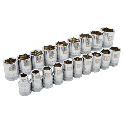 Jeu de douilles m&eacute;triques, 19 Mcx, Prise de 1/2" Distribution Industrielle GC