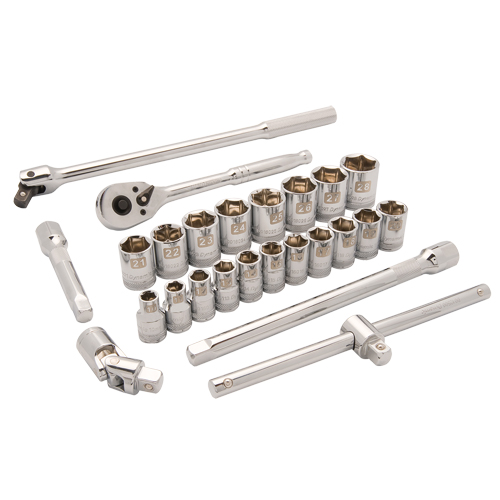 Jeu de douilles m&eacute;triques, 25 Mcx, Prise de 1/2" Distribution Industrielle GC
