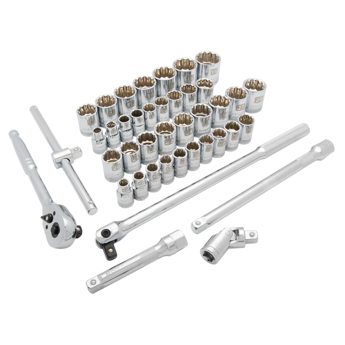Jeu de douilles SAE/m&eacute;triques, 41 Mcx, Prise de 1/2" Distribution Industrielle GC
