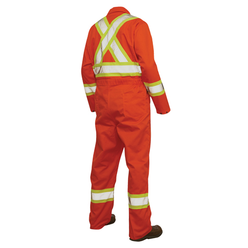 Unlined Safety Coveralls, Large, High Visibility Orange Distribution Industrielle GC