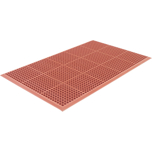 Tapis de s&eacute;rie Competitor, &agrave; fentes, 3' x 5' x 7/8", Orange, Caoutchouc naturel Distribution Industrielle GC