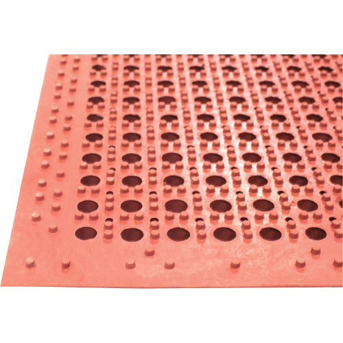 Tapis de s&eacute;rie Competitor, &agrave; fentes, 3' x 5' x 7/8", Orange, Caoutchouc naturel Distribution Industrielle GC