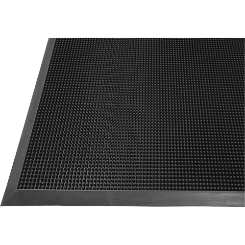 Tapis Gritstop Fingermat, Caoutchouc, Grattoir Type, Motif Textur&eacute;, 2' x 2-2/3', Noir Distribution Industrielle GC