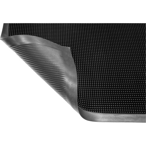Tapis Gritstop Fingermat, Caoutchouc, Grattoir Type, Motif Textur&eacute;, 2' x 2-2/3', Noir Distribution Industrielle GC